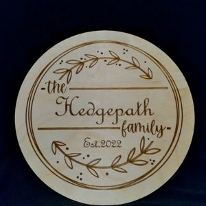 Custom personalizable Family name sign